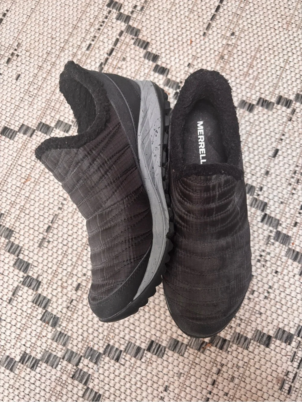 Merrell Black Quilted Slip-On Casual Loafers